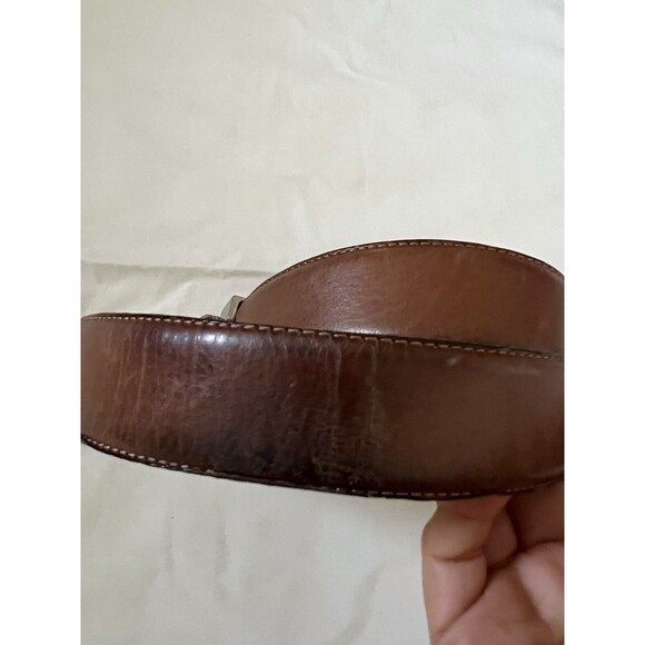 Ermenegildo Zegna Reversible Leather Belt Brown Black Silver Buckle Sz 38 Italy - Picture 12 of 14